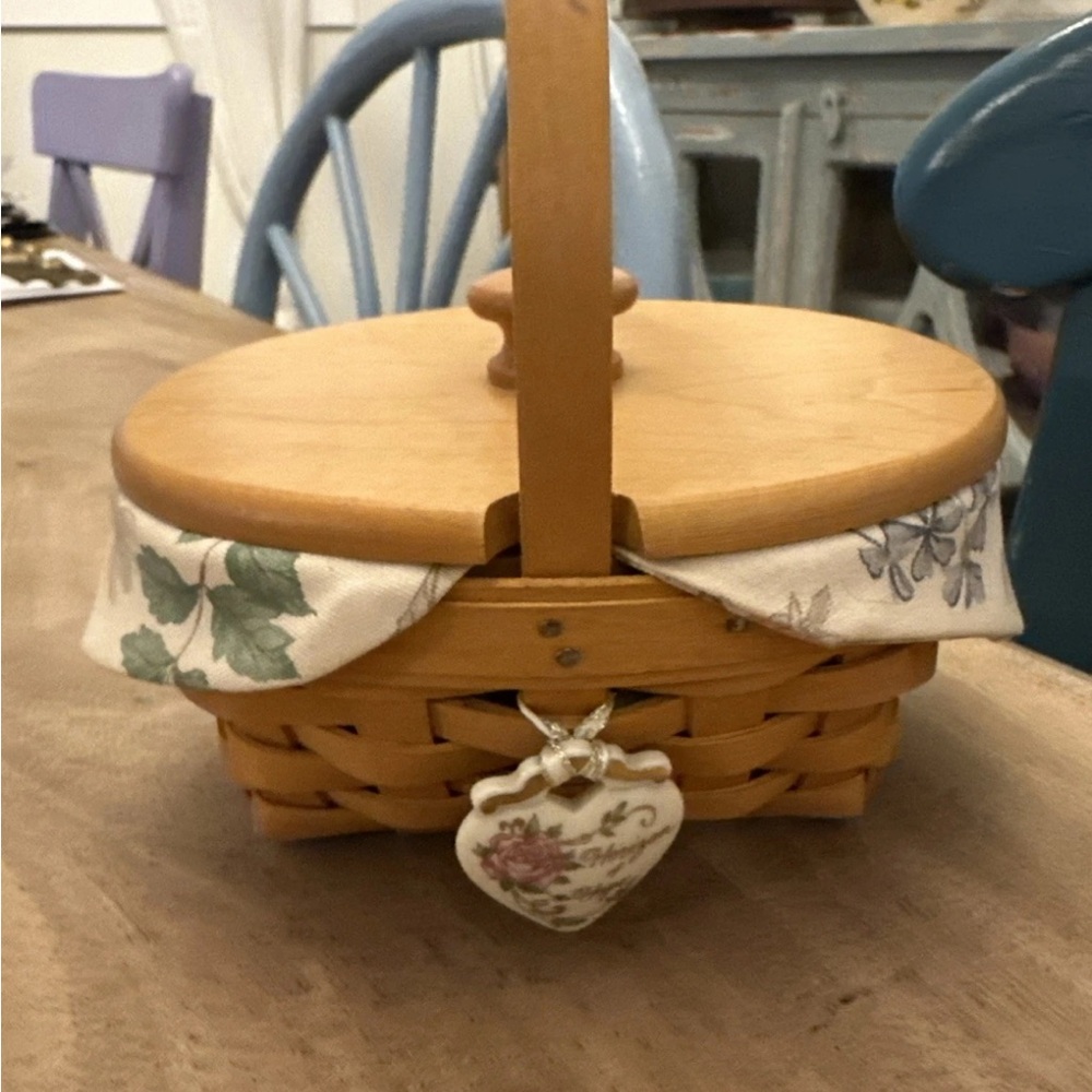 Charming Longaberger Horizon of Hope Basket with Floral Accents circa 1999